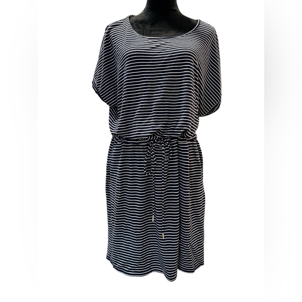 Hilary Radley Black and White Striped Beach Dress‎